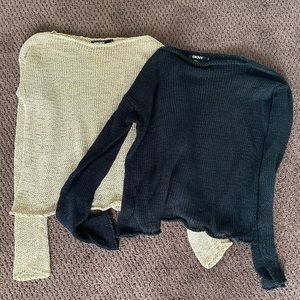 DKNY Cream / Black Knit Sweater | S